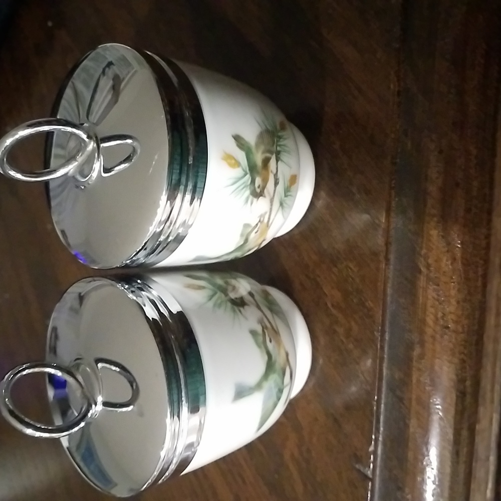 Pair of Royal Worcester Porcelain Egg Coddlers.